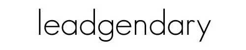 leadgendary wordmark in black on white